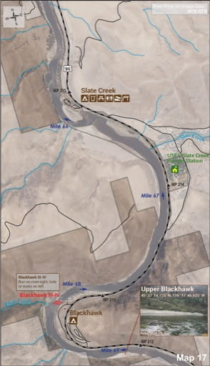Map 17 of the Lower Salmon River Guide in Idaho. Published by the Bureau of Land Management (BLM).