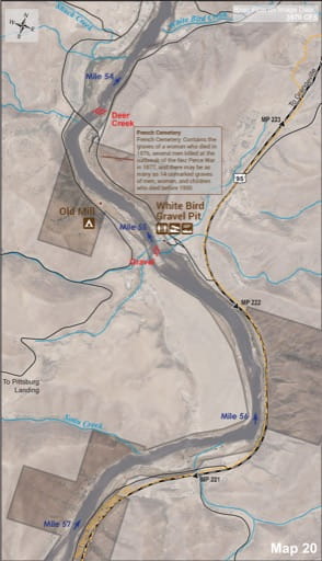 Map 20 of the Lower Salmon River Guide in Idaho. Published by the Bureau of Land Management (BLM).