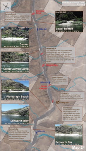 Map 24 of the Lower Salmon River Guide in Idaho. Published by the Bureau of Land Management (BLM).