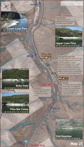 Map 25 of the Lower Salmon River Guide in Idaho. Published by the Bureau of Land Management (BLM).