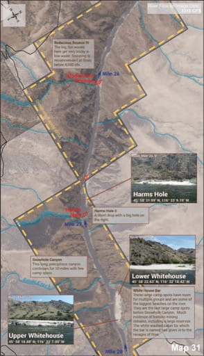 Map 31 of the Lower Salmon River Guide in Idaho. Published by the Bureau of Land Management (BLM).