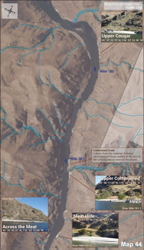 Map 44 of the Lower Salmon River Guide in Idaho. Published by the Bureau of Land Management (BLM).
