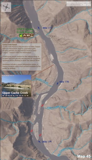 Map 45 of the Lower Salmon River Guide in Idaho. Published by the Bureau of Land Management (BLM).