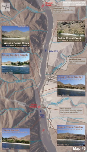 Map 46 of the Lower Salmon River Guide in Idaho. Published by the Bureau of Land Management (BLM).