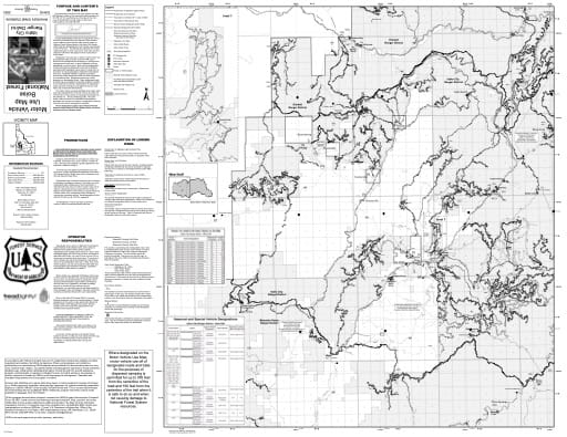 Motor Vehicle Use Map (MVUM) of the western Idaho City Ranger District in Boise National Forest (NF) in Idaho. Published by the U.S. Forest Service (USFS).