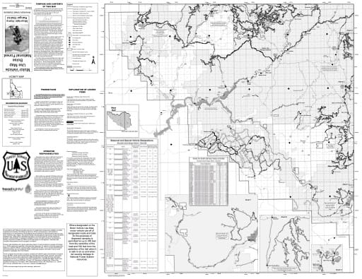 Motor Vehicle Use Map (MVUM) of the western Mountain Home Ranger District in Boise National Forest (NF) in Idaho. Published by the U.S. Forest Service (USFS).