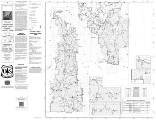 Motor Vehicle Use Map (MVUM) of the Dubois Ranger District in Caribou-Targhee National Forest (NF) in Idaho. Published by the U.S. Forest Service (USFS).