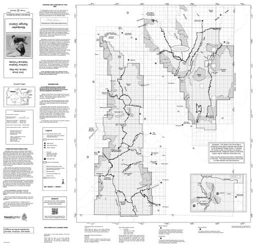 Over Snow Vehicle Use Map (OSVUM) of Montpelier in Caribou-Targhee National Forest (NF) in Idaho. Published by the U.S. Forest Service (USFS).