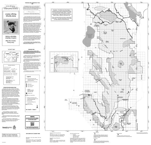 Over Snow Vehicle Use Map (OSVUM) of Soda Springs in Caribou-Targhee National Forest (NF) in Idaho and Wyoming. Published by the U.S. Forest Service (USFS).