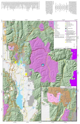 Motor Vehicle Travel Map (MVTM) of the eastern part of Payette National Forest in Idaho. Published by the U.S. Forest Service (USFS).