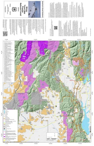 Motor Vehicle Travel Map (MVTM) of the western part of Payette National Forest in Idaho. Published by the U.S. Forest Service (USFS).