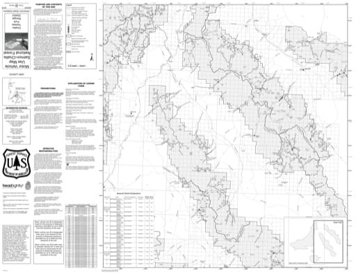 Motor Vehicle Use Map (MVUM) of Yankee Fork (East) in Salmon-Challis National Forest (NF) in Idaho. Published by the U.S. Forest Service (USFS).
