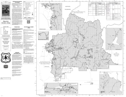 Motor Vehicle Use Map (MVUM) of Fairfield Ranger District in Sawtooth National Forest (NF) in Idaho. Published by the U.S. Forest Service (USFS).,