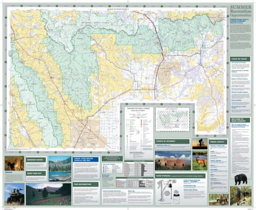 Map of Summer Recreation Opportunities in the Dubois Ranger District in Caribou-Targhee National Forest (NF) in Idaho. Published by the U.S. Forest Service (USFS).