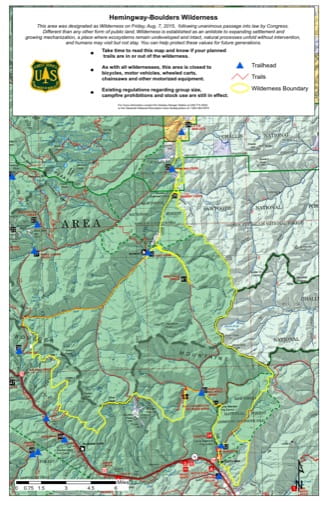map of Hemingway-Boulders - Wilderness Map