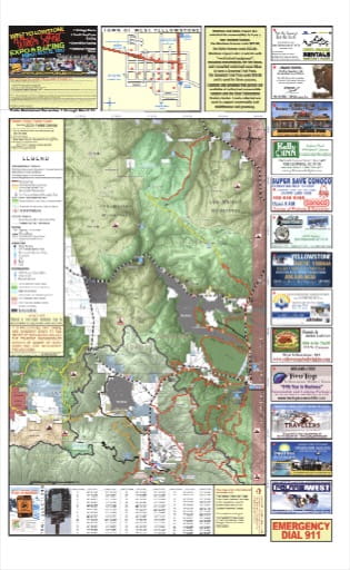 Map of Snowmobile Trails (North) of West Yellowstone in Idaho, Montana and Wyoming. Published by the U.S. Forest Service (USFS).