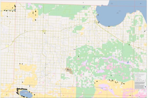 Recreation Basemap of Roseau in Minnesota. Published by the Minnesota Department of Natural Resources (MNDNR).