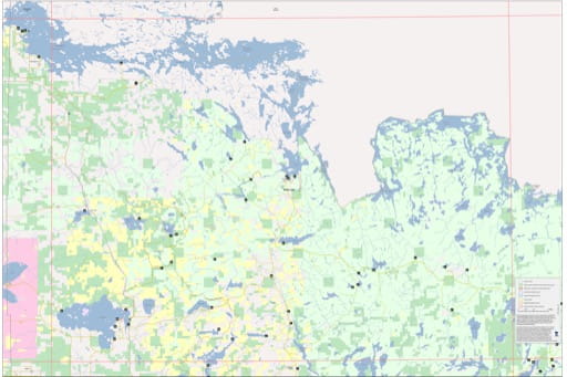 Recreation Basemap of Crane Lake in Minnesota. Published by the Minnesota Department of Natural Resources (MNDNR).