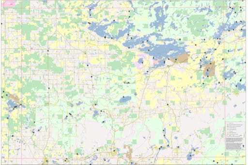 Recreation Basemap of Vermilion Lake in Minnesota. Published by the Minnesota Department of Natural Resources (MNDNR).