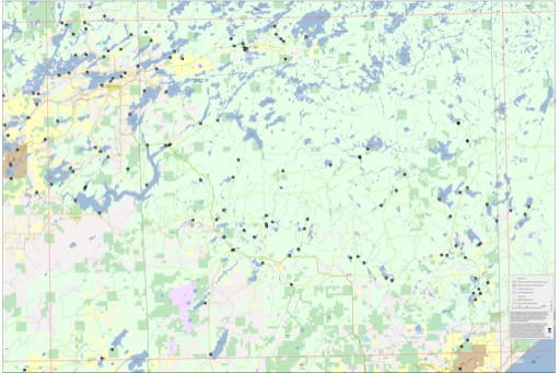 Recreation Basemap of Ely in Minnesota. Published by the Minnesota Department of Natural Resources (MNDNR).