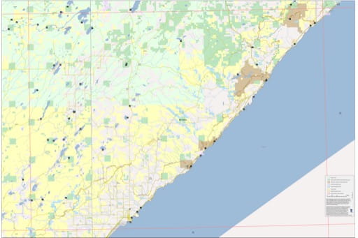 Recreation Basemap of Two Harbors in Minnesota. Published by the Minnesota Department of Natural Resources (MNDNR).