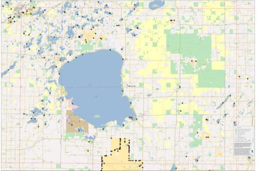 Recreation Basemap of Mille Lacs Lake in Minnesota. Published by the Minnesota Department of Natural Resources (MNDNR).