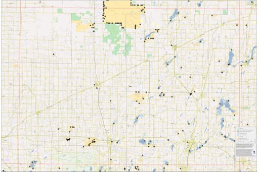 Recreation Basemap of Mora in Minnesota. Published by the Minnesota Department of Natural Resources (MNDNR).