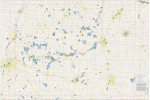 Recreation Basemap of Faribault in Minnesota. Published by the Minnesota Department of Natural Resources (MNDNR).