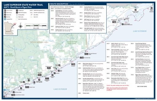 Map 5 - Grand Marais to Pigeon Point - of the Lake Superior State Water Trail in Minnesota. Published by the Minnesota Department of Natural Resources (MNDNR).