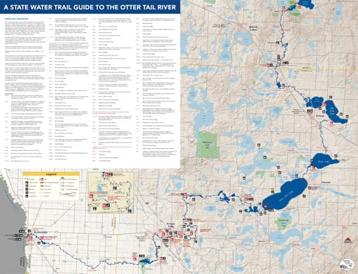 Water Trail Map and Guide to the Otter Tail River in Minnesota. Published by the Minnesota Department of Natural Resources (MNDNR).