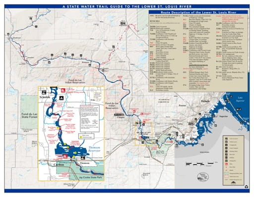 Water Trail Map of Lower St. Louis River in Minnesota. Published by the Minnesota Department of Natural Resources (MNDNR).