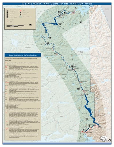Water Trail Map and Guide to the Vermilion River in Minnesota. Published by the Minnesota Department of Natural Resources (MNDNR).