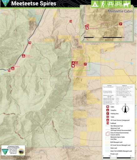 map of Meeteetse Spires
