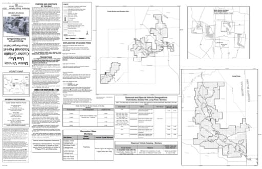 Motor Vehicle Use Map (MVUM) of the Montana Units of Sioux Ranger District in Custer Gallatin National Forest (NF) in Montana. Published by the U.S. Forest Service (USFS).
