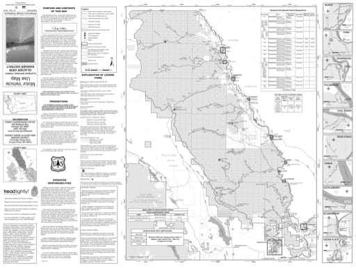 Motor Vehicle Use Map (MVUM) of Glacier View Ranger District in Flathead National Forest (NF) in Montana. Published by the U.S. Forest Service (USFS).