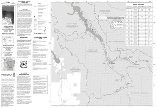 Motor Vehicle Use Map (MVUM) of Spotted Bear Ranger District in Flathead National Forest (NF) in Montana. Published by the U.S. Forest Service (USFS).