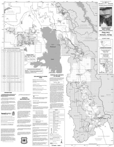 Motor Vehicle Use Map (MVUM) of Swan Lake Ranger District in Flathead National Forest (NF) in Montana. Published by the U.S. Forest Service (USFS).