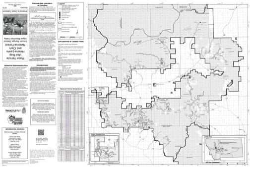 Motor Vehicle Use Map (MVUM) of Lincoln Ranger District and Upper Blackfoot Valley in Helena-Lewis and Clark National Forest (NF). Published by the U.S. Forest Service (USFS).