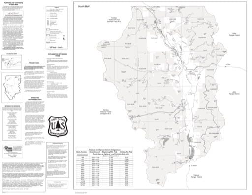 Motor Vehicle Use Map (MVUM) of the Southern part of Three Rivers Ranger District in Kootenai National Forest (NF). Published by the U.S. Forest Service (USFS).