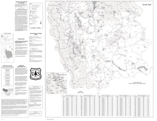 Motor Vehicle Use Map (MVUM) of the Southern part of Libby Ranger District in Kootenai National Forest (NF). Published by the U.S. Forest Service (USFS).