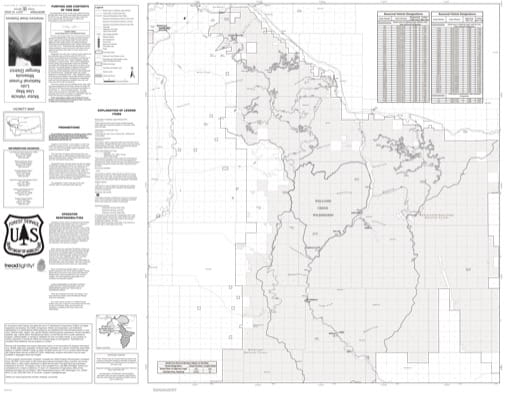 Motor Vehicle Use Map (MVUM) of the eastern part of the Missoula Ranger District East in Lolo National Forest (NF) in Montana. Published by the U.S. Forest Service (USFS).