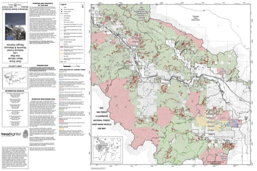 Over Snow Vehicle Use Map (OSVUM) of Ninemile Ranger District in Lolo National Forest (NF) in Montana. Published by the U.S. Forest Service (USFS).