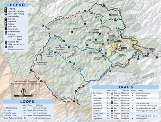 South Mountain State Park Trail Map South Mountains - Equestrian Trails
