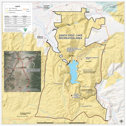 map of Santa Cruz Lake - Recreation Map
