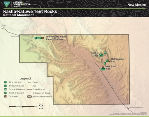 map of Kasha-Katuwe Tent Rocks - Visitor Map