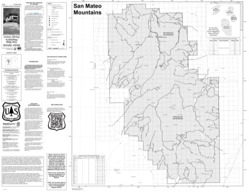 Motor Vehicle Use Map (MVUM) of the San Mateo Mountains in the Magdalena Ranger District (RD) of Cibola National Forest (NF) in New Mexico. Published by the U.S. Forest Service (USFS).