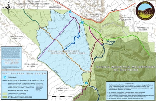 map of Cibola - Placitas Area Trail Map