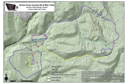 map of Carson - Amole Cross Country Ski & Bike Trails