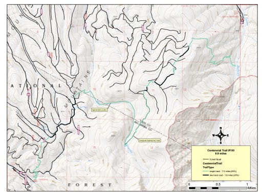 map of Carson - Centennial Trail #100