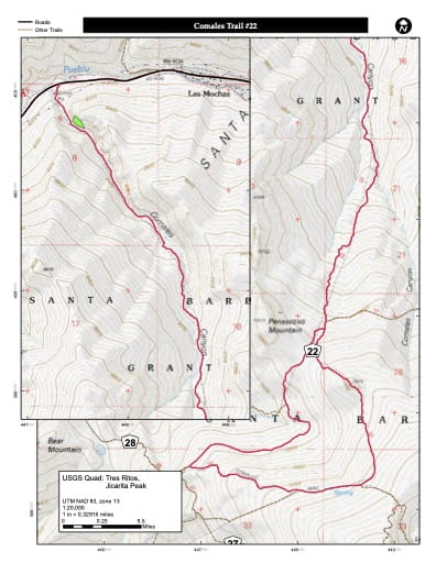 map of Carson - Comales Trail #22